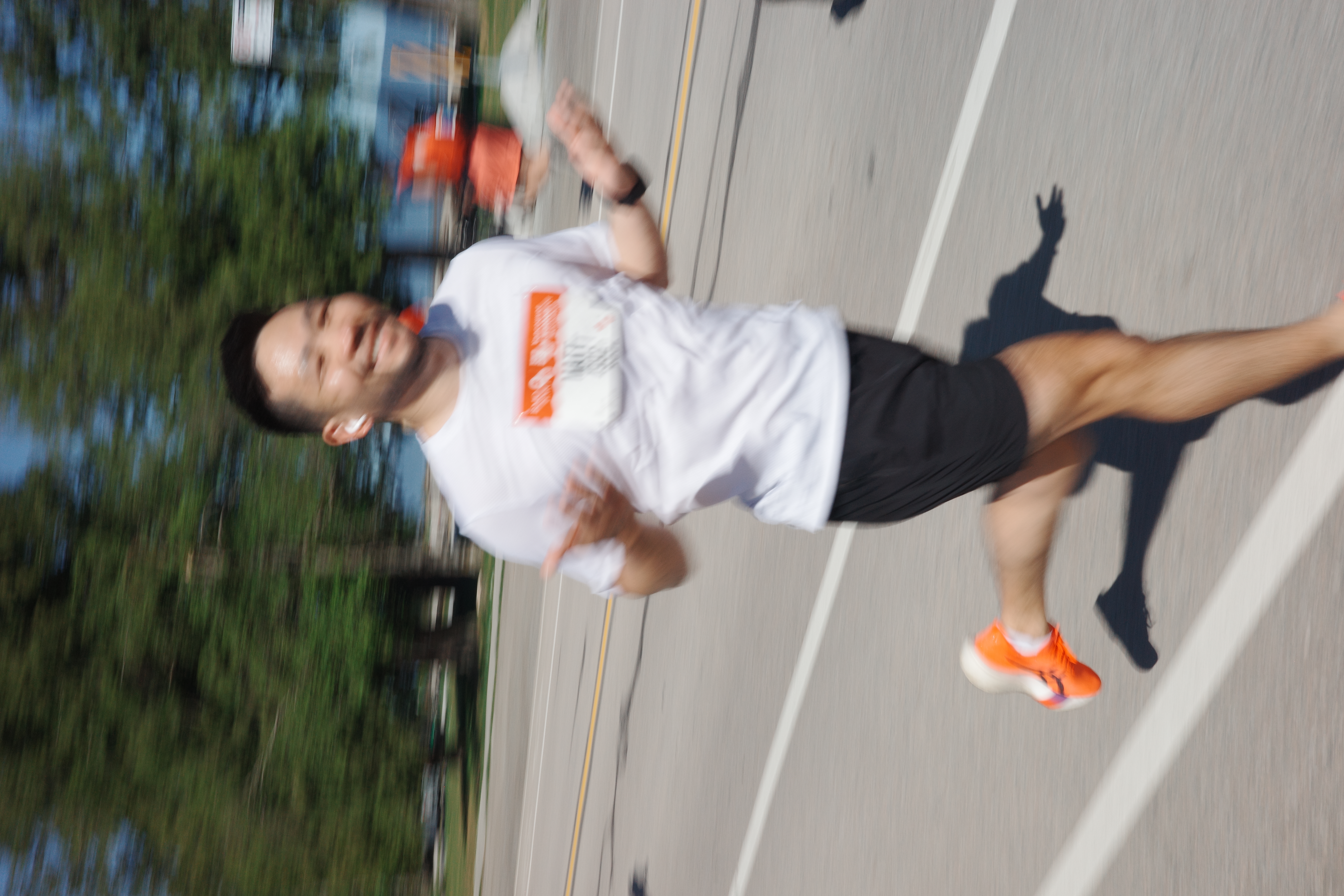 Runner with race bib during marathon