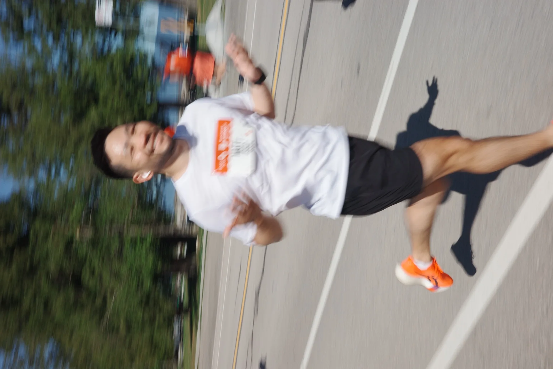 Runner with race bib during marathon