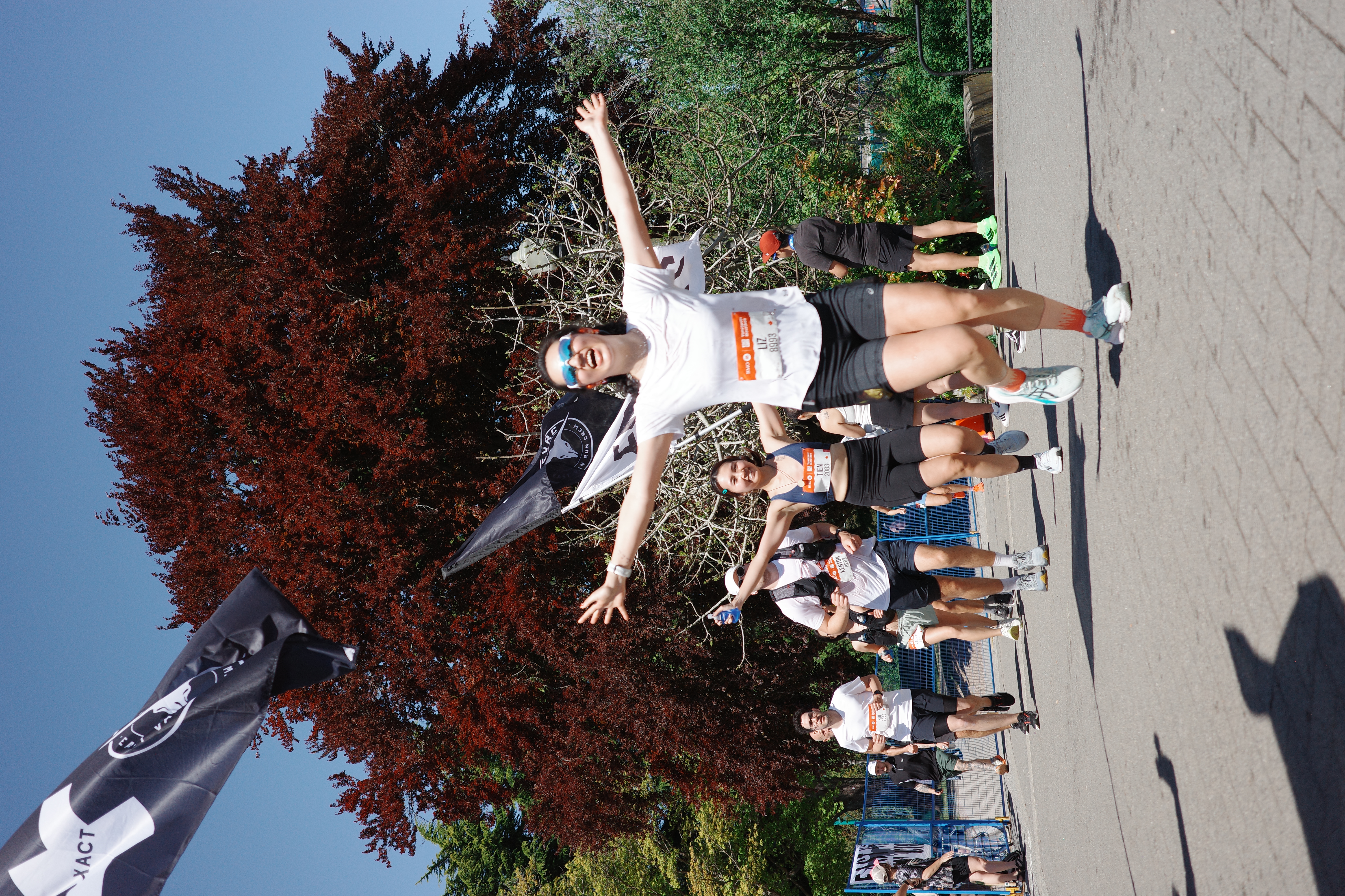 Runners celebrating after a Vancouver race